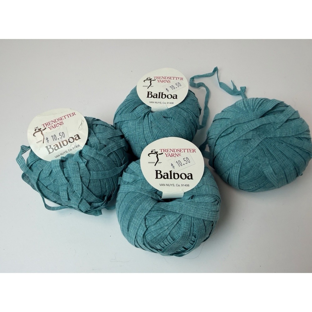 BALBOA Trendsetter 4 Balls Yarn Cotton Blend 150 Yds Teal Blue